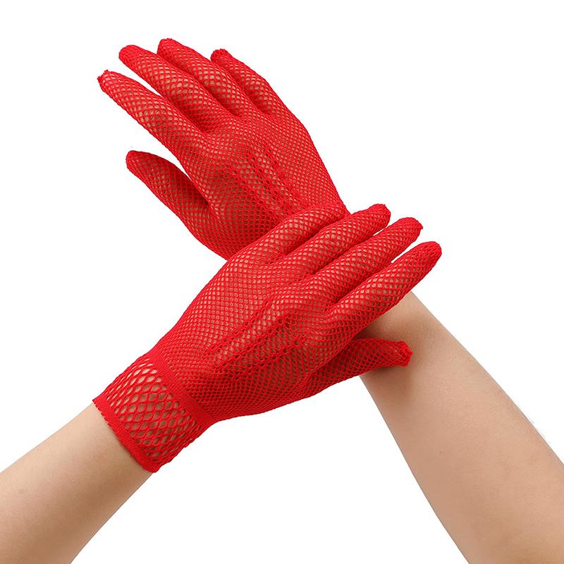 1 Pair  Sale Fishnet Mesh Glove  Women Lady Girl Glove Protection Lace Elegant Lady Style Gloves Black And White
