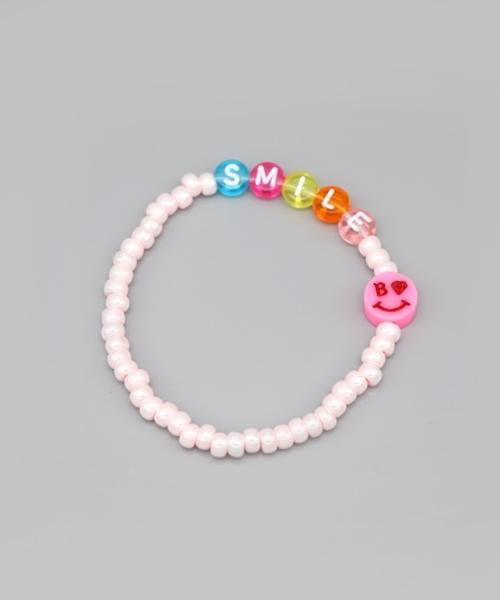 Bonbeau Initial Smile Color Beads Bracelet Smile Charm Initial Transparent Bead Bracelet 3 Colors