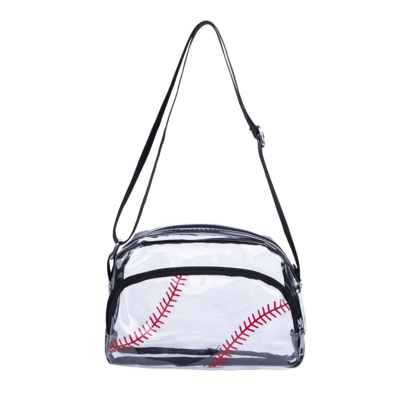 

Transparent PVC Zipper Stadium Youth Crossbody Bags Sports Aesthetic Women s Shoulder Bags Sweet Light Cute Clear Baseball Bag чёрный
