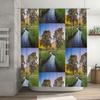 Nature Landscape Shower Curtain Botanical Forest River Mountain Scenic Backdrop Washable Bathroom Decor