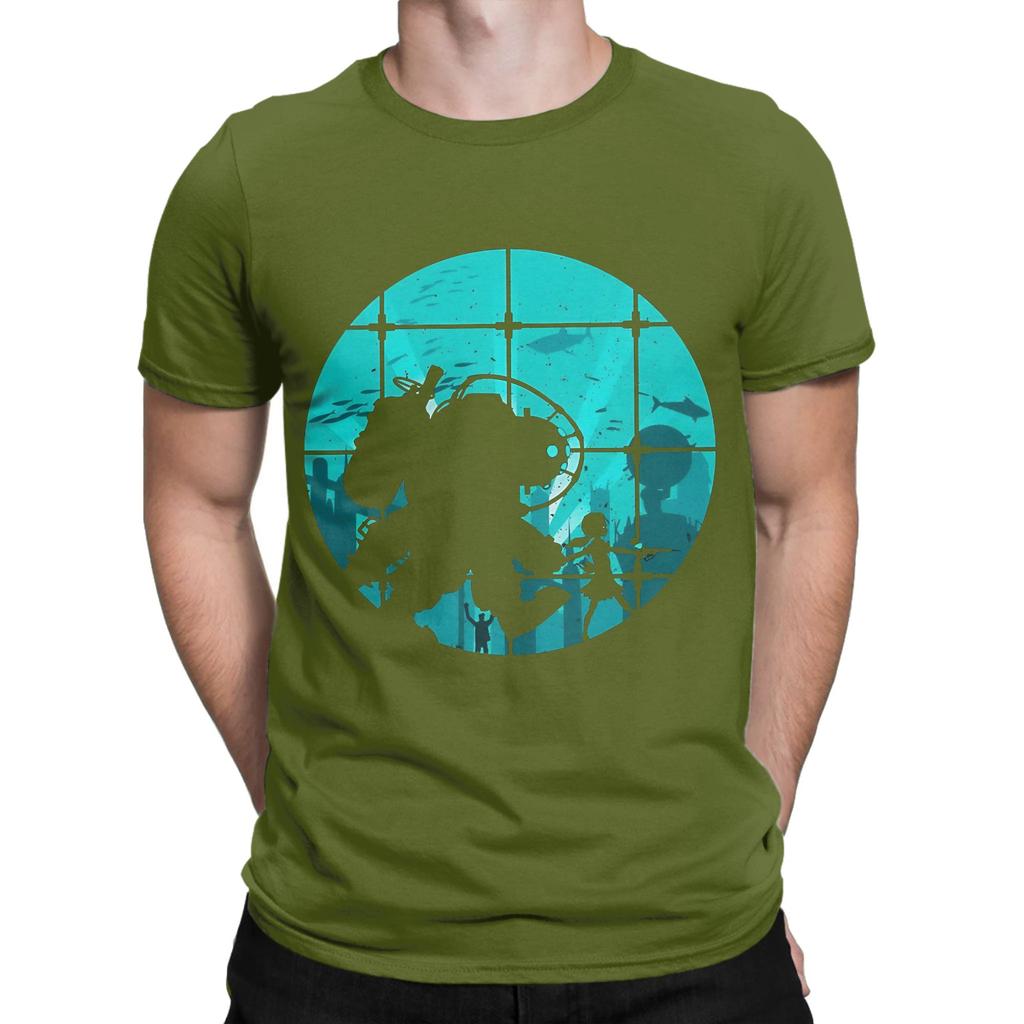 bBioshock big daddy and little sister Graphic 100 Cotton TShirt bBioShock Tees Tops For Unisex