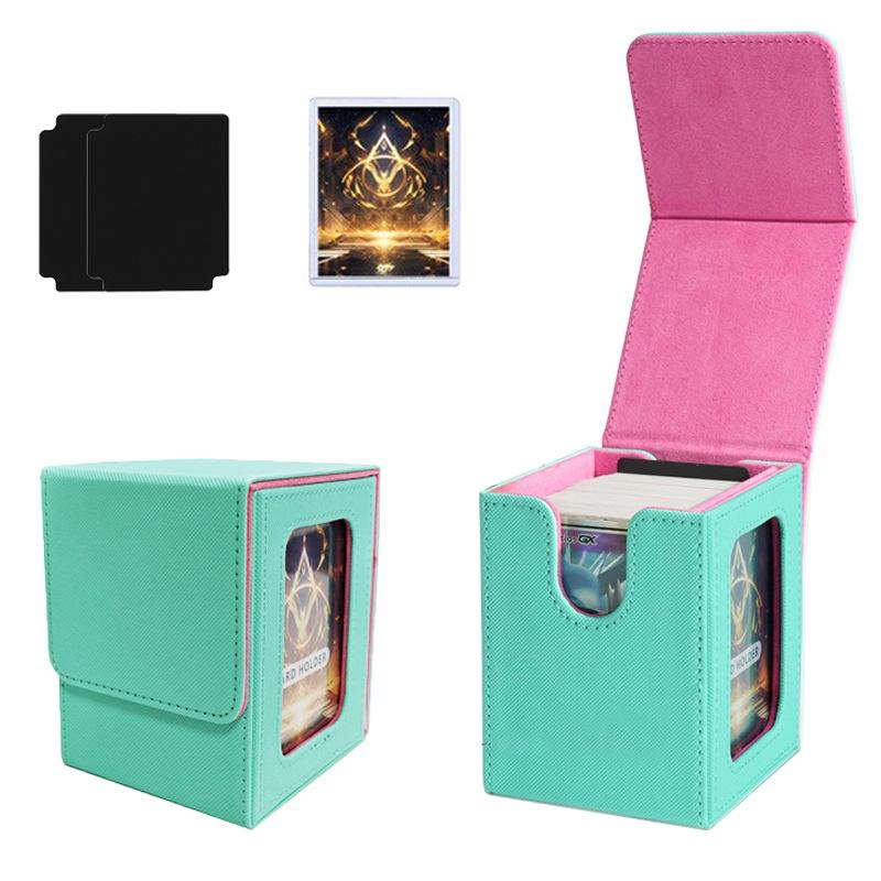 100+ Load Trading Card Deck Box for MTG Commander Display with 2 Dividers Game Sports Card Storage Box PU Magnet Deck Case