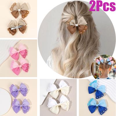 Haarspangen Schleifen Süße Blume Accessoires Für Mädchen Frau Niedlich Rosa Patchwork Französische Perle Dekorative Haarnadel Kinder Kopfschmuck