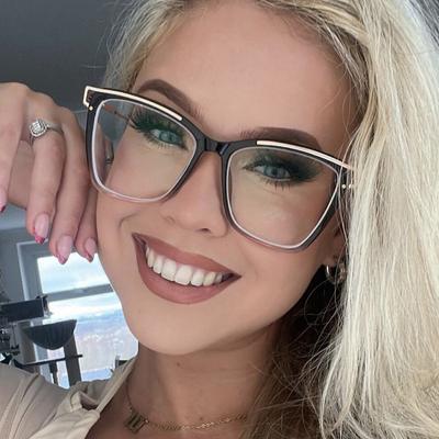 Women's Glasses, Large Frame Hollow TR90 Glasses Frame