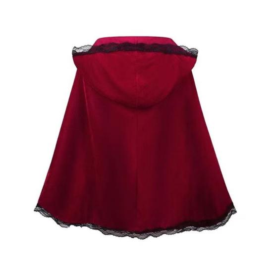 Fairy Hooded Cloak Renaissance Medieval Cosplay Costume Adults Velvet Wizard Witch Cape for Halloween Christmas Cosplay Party