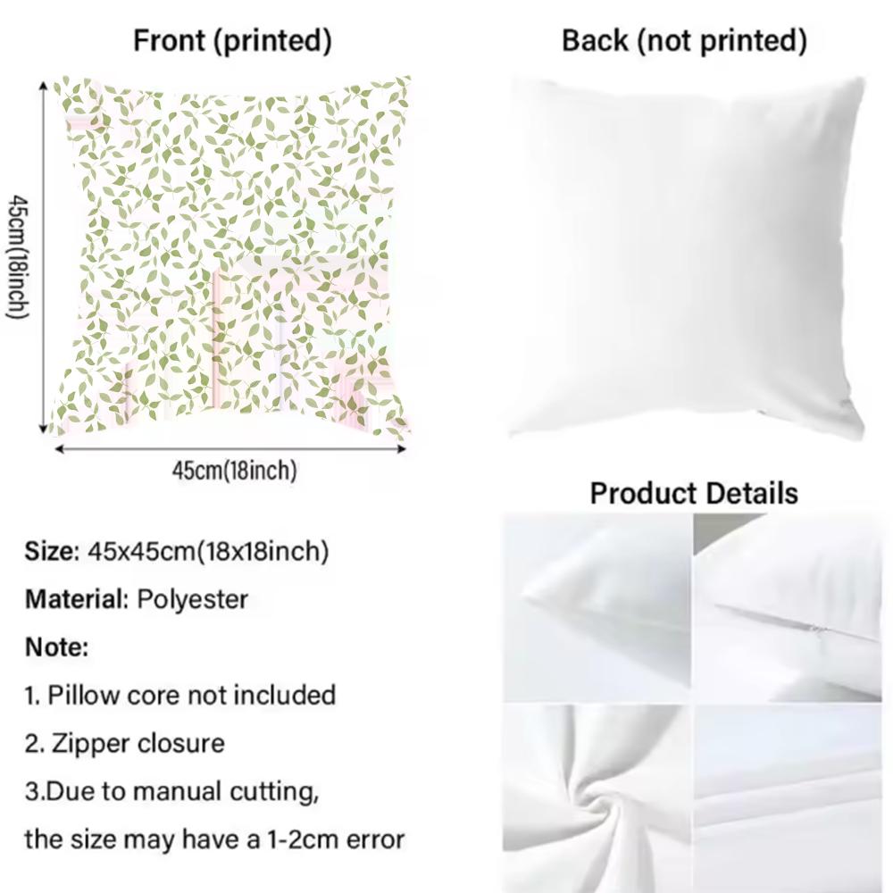 Modern style Leaf Cushion Cover Pattern Printed Pillowcase for Living Room Sofa Cushion Cover & Bedroom Decor