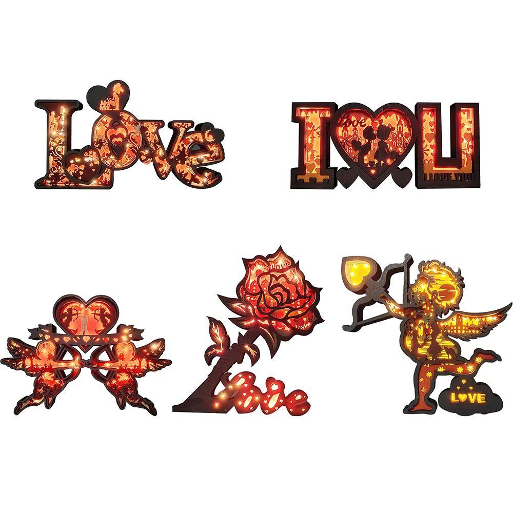 

Полый свет любви ко Дню святого Валентина, настольный светильник ручной работы, украшение для дома