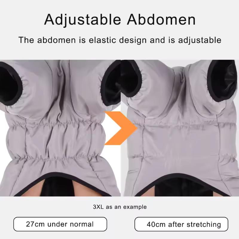 Autumn Winter Warm Dog Down Jacket Waterproof Large Dog Coat Reflection High Collar Pet Clothing for Medium Large Dogs