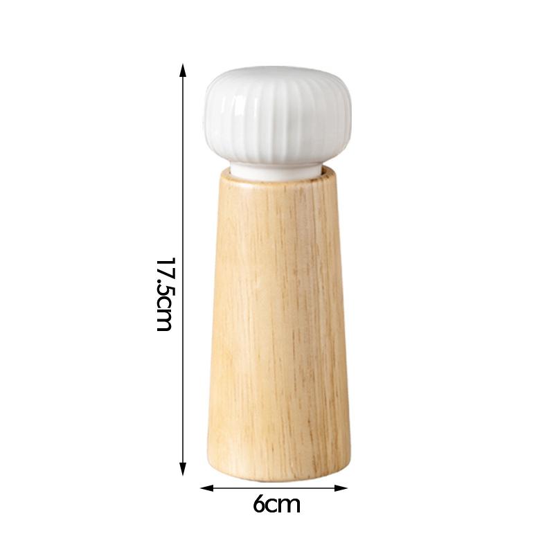 6/7Inch Pepper and Salt Grinder Manual Salt and Pepper Grinder Adjustable Roughness Ceramic Core Oak Spice Salt Grinder