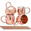 Stainless Steel Moscow Mule Cocktail Set – Hammered Design Bar Glassware