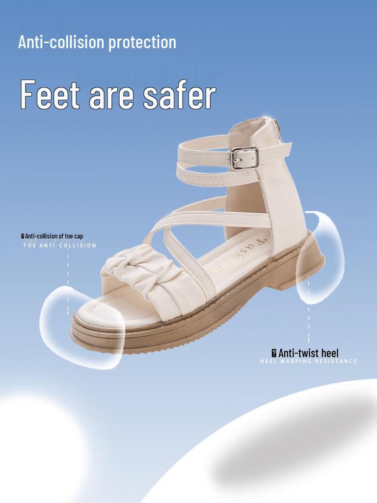 Fairy Style Roman Sandals - Soft Sole, Thick-Soled, Versatile Flat Beach Shoes for Summer 2026.
