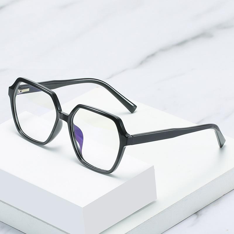 Retro Glasses Frame, Anti-Blue Glasses Tr90 Flat Glasses Women'S Glasses Frame Myopia Glasses Goggles