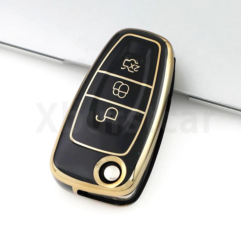 For Ford Ranger C-Max S-Max Focus Galaxy Mondeo Transit Tourneo Custom Shell Fob Holder Protector Tpu Car Remote Key Case Cover