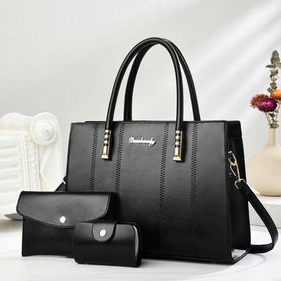 Neues Modell Muttertasche Spleißfarbe Kontrast Große Kapazität Handtasche Mode Einfach Einzelne Schulter Umhängetasche Temperament Muttertasche