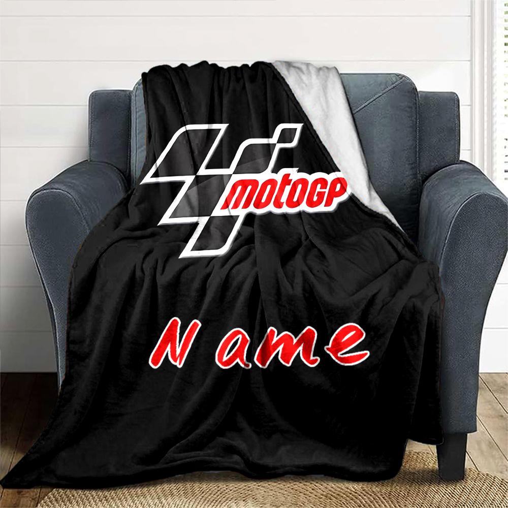 Motogp Name Blanket Lightweight Blanket For Sofa Bed Travel Camping Living Room Office Sofa Chair And Bed Digital Printed Fleece Blanket With Soft And