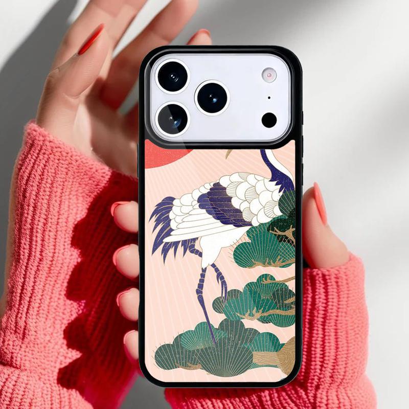 Red-crowned Crane Bird soft Phone Case for iPhone 17 Air 16e 15 14 13 Pro Max Back Cover for 12 11 Pro Coque
