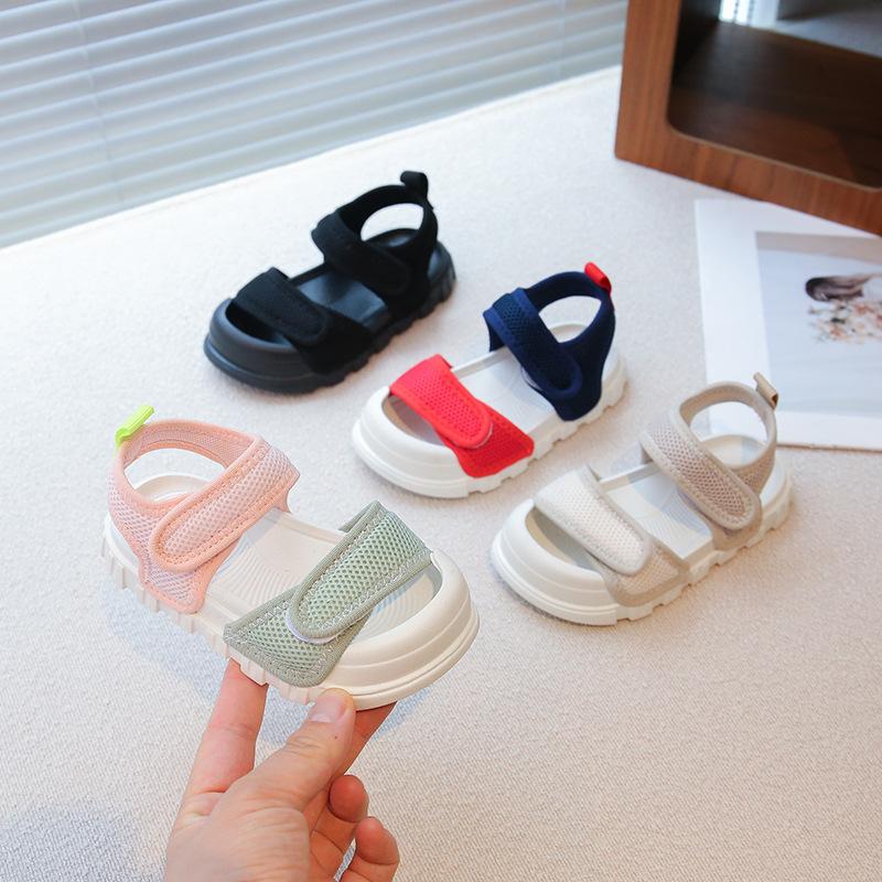 Kids Beach Shoes Soft Sole Non-slip Girls Sandals Toes Capped Double Hook&loop 2025 Summer New Children Casual Shoes Comfort