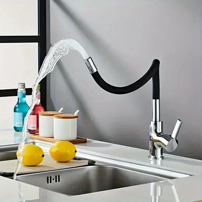 Faucet Kitchen and Cold Tap Silicone Universal Rubber Tube 360° Rotating Faucet Sink Faucet Kitchen Accessories