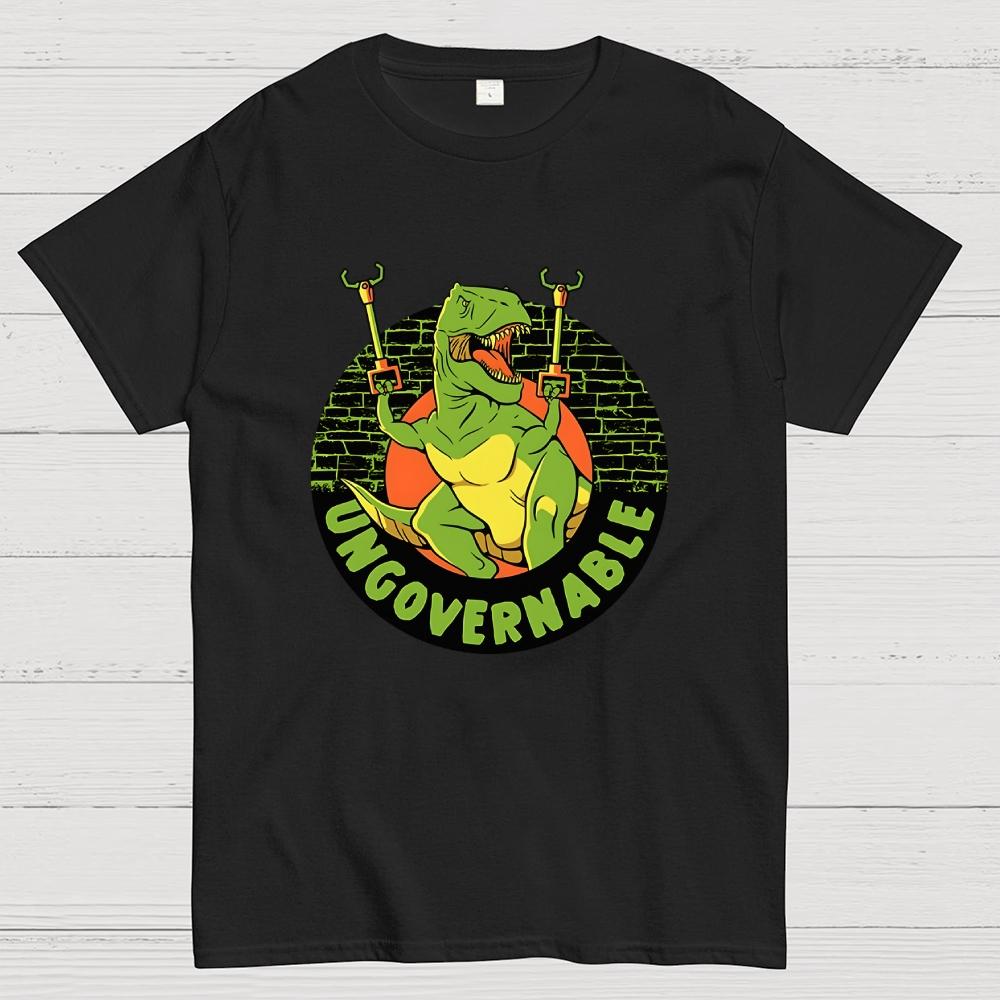 Become Ungovernable Funny Dinosaur Cotton Casual Cool Loose T-Shirt