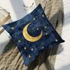 1 Pezzo Copricuscino Decorativo Luna Stellata Celeste Poliestere Stampa 2D Double-Sided Per Divano Camera da Letto Soggiorno Decorazione Regalo Celeste