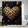 1/4Pcs Bathroom Shower Curtain Set Leopard Print  Bathroom Curtain With 12 Hooks Non Slip Rugs Toilet Cover Mat Bathroom Partition