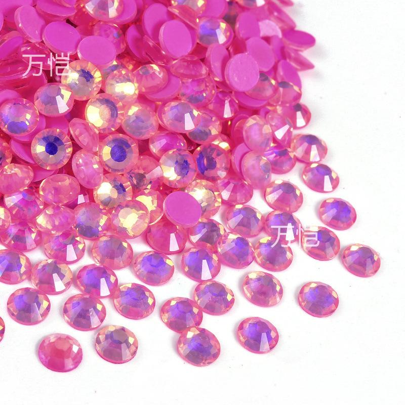Pink Series Crystal Glass Flat Bottom Diamond Diy Rhinestone Nail Drill Mobile Phone Case Violent Bear Rhinestone Accessories Jewelry