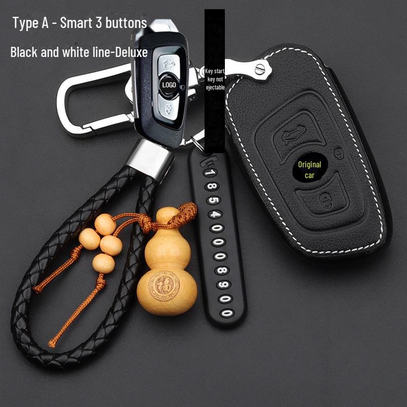 Brilliance Car Key Cover: Compatible with Zhonghua V3, V7, H530, H330, V5 - Protective Key Bag with Buckle.