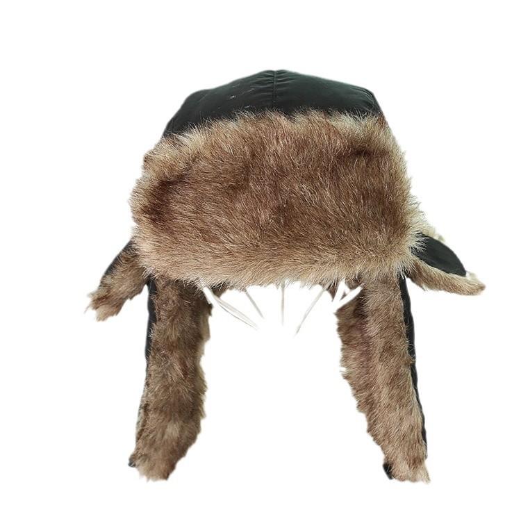 Ushanka-Style Hat Oxford Cloth Winter Earflap Hat Waterproof Fabric Hat Ear-Flapped Winter Hat