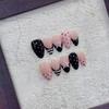 Elegant Noblewoman 3D Hand-painted Mid-length Wearable Nails – Pure Handmade High-End Design