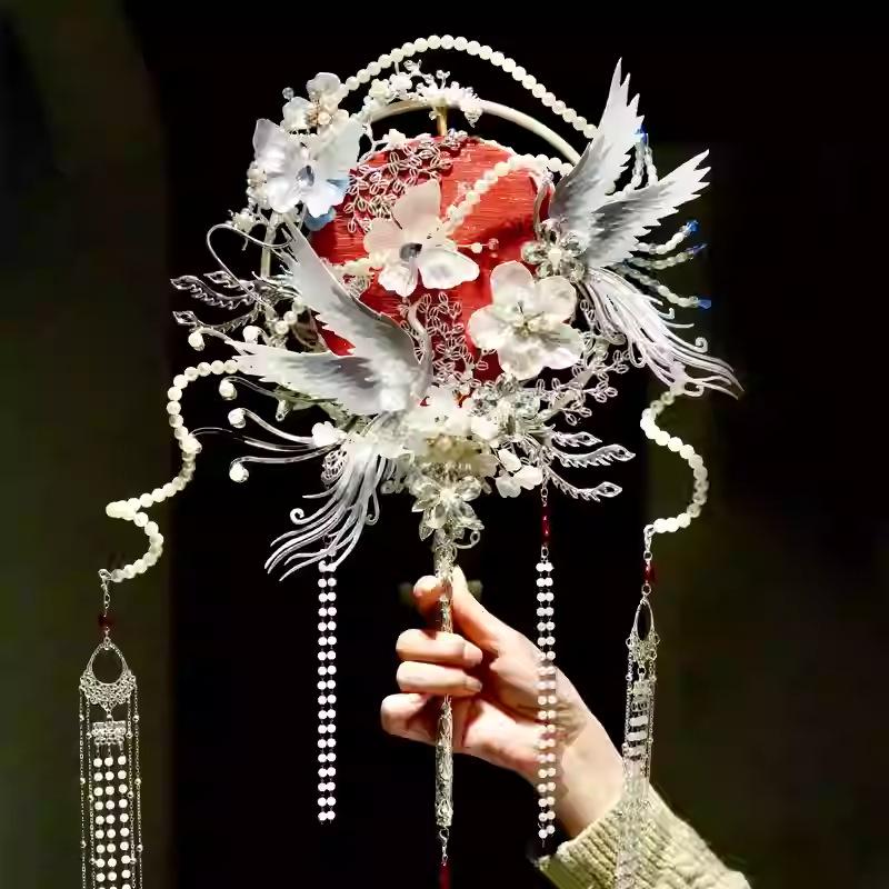 DIY Xiuhe Bridal Round Fan Kit: Flowing Light Ancient Style Wedding Accessory