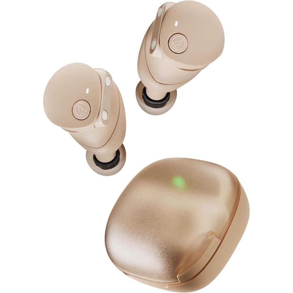 Audio TEchnica Ath Cks50tw2 WirElEss EarphonEs With NoisE CancElling BEigE  E 