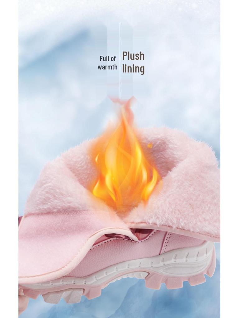 Babudou Jungen 2025 Winter Fleecegefütterte Baumwoll-Schneestiefel - Wasserdicht, Kältefest, Nordost-Stil für Kinder