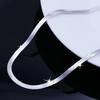 S925 Silver Plated 4MM Blade Necklace for Men and Women, Flat Snake Bone Chain