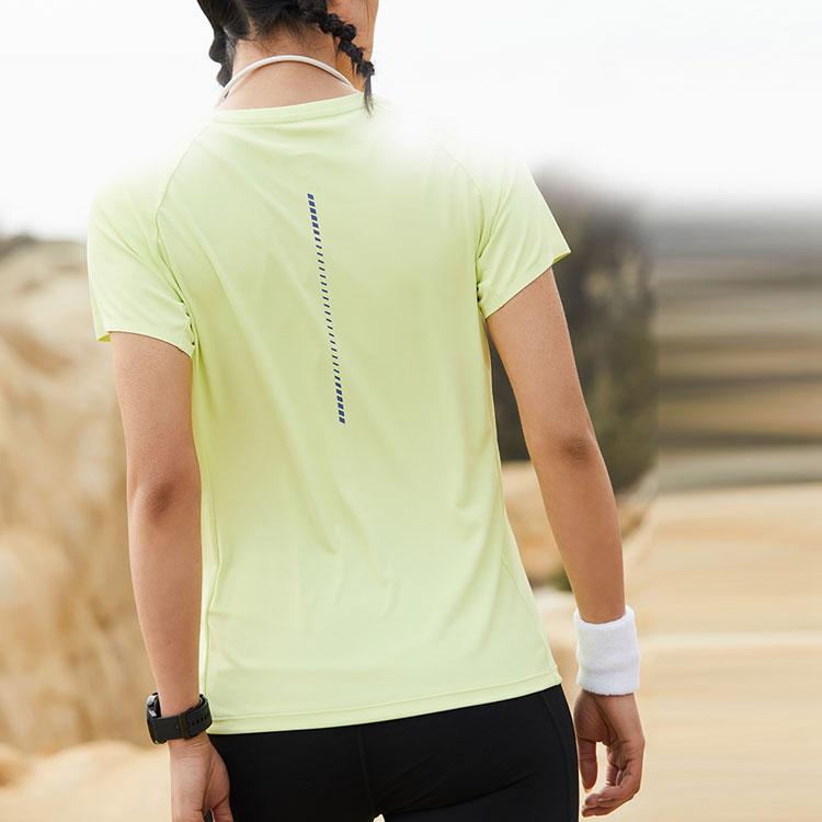 Asics Round Neck Pullover Moisture Wicking Quick Dry Short Sleeve T-Shirt Women Tops Yellow 2012C725-750