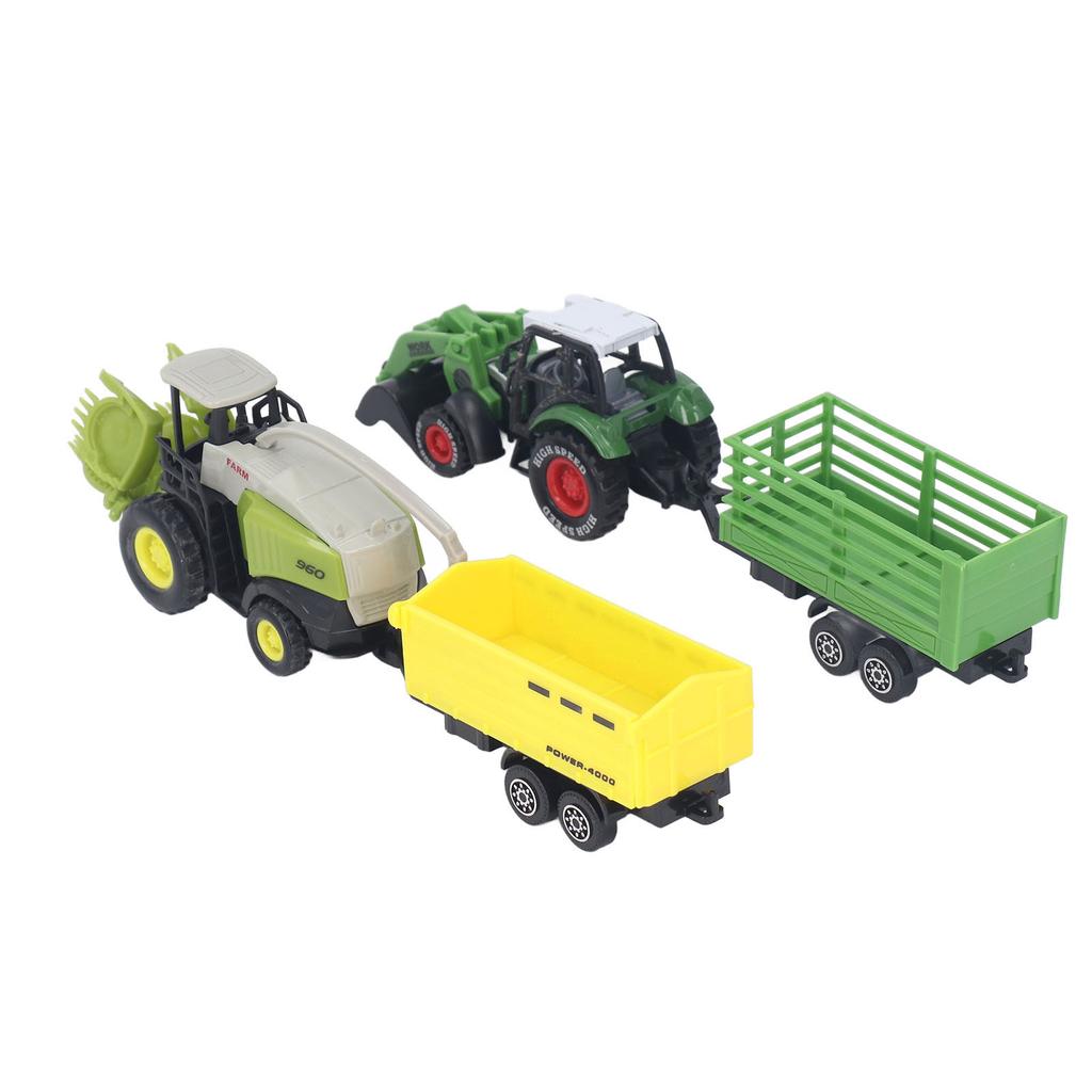 Kids Farm Tractor Toy Set Pull Back Realistic Scale Flexible Joints Toddlers Tractor Vehicle