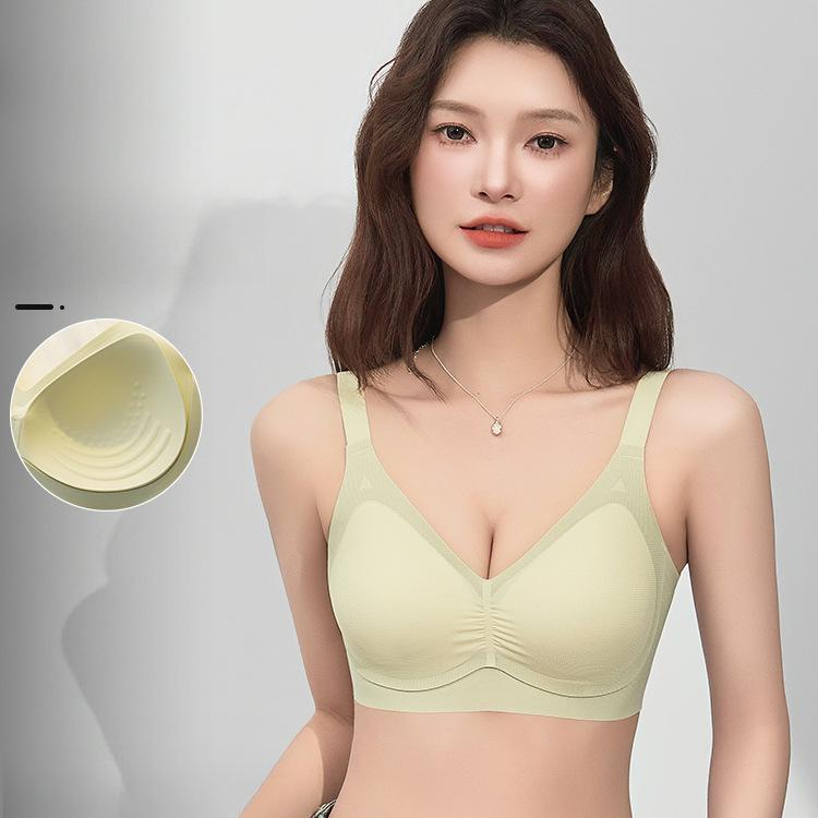 Thin Lingerie for Women Anti-sagging Seamless Bra Breathable Fixed Cup One-piece Bra Push Up Bra