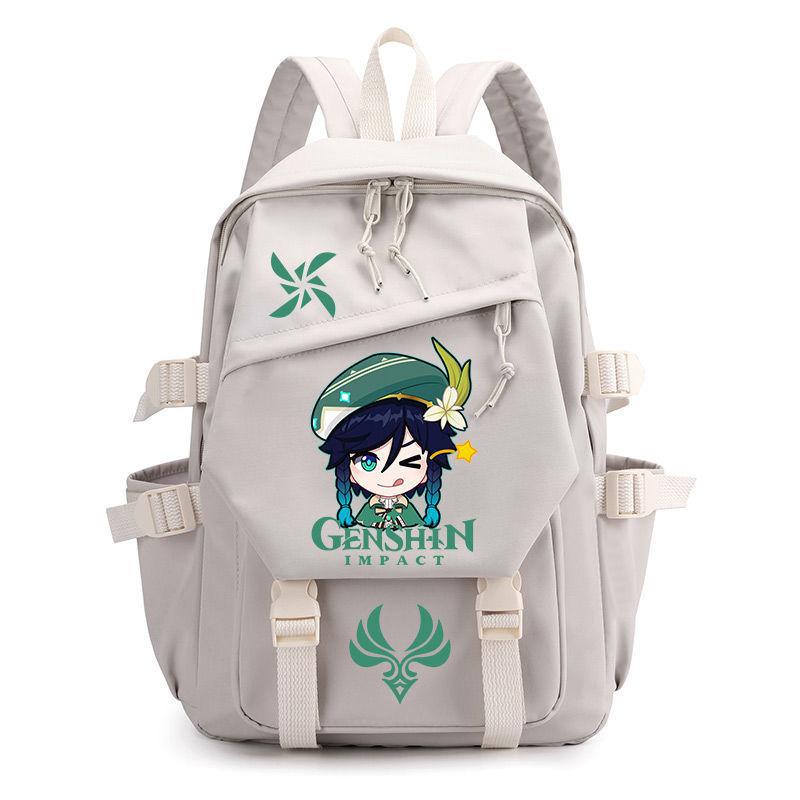 Genshin Impact Anime Cosplay Unisex Students School Bag Backpack Xiao Cartoon Bookbag Laptop Travel Rucksack Outdoor Kids Gifts