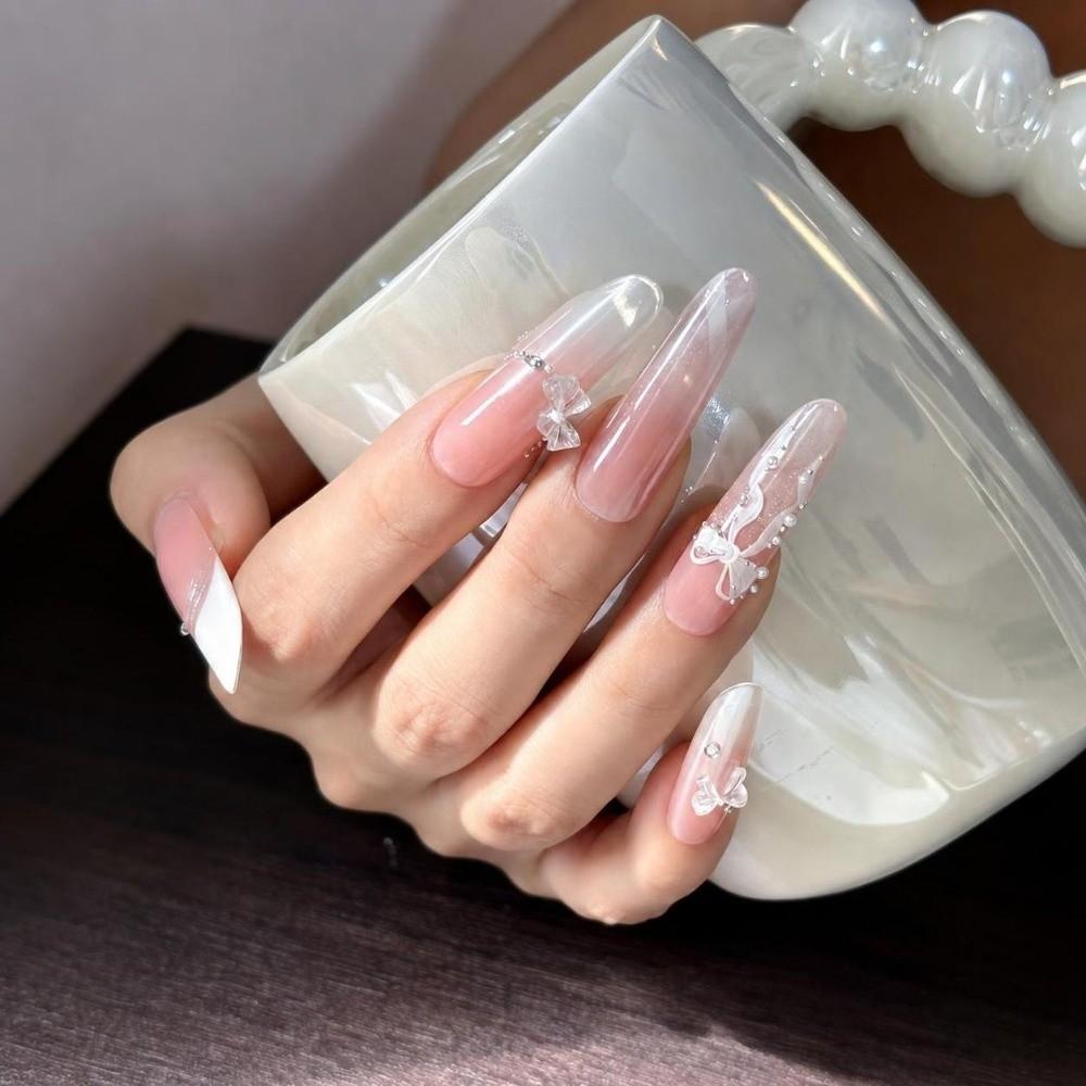 Transparent Nail Art Sequins Kit 3D Bowknot Nail Charms Decorations Nail Decoration