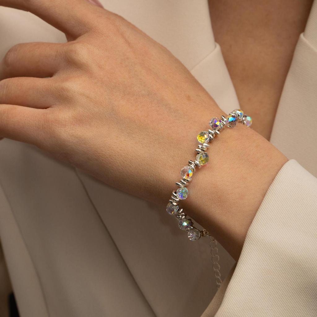 Summer Dream Bead Small Light Bulb Bracelet Women'S Light Luxury Broken Silver Niche Design Bracelet High-End Exquisite Jewelry
