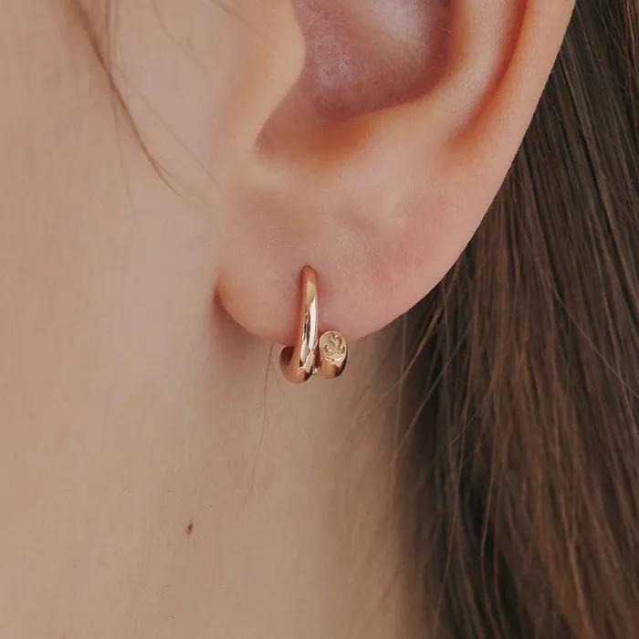 [14K Gold] Duo & Ring Earrings
