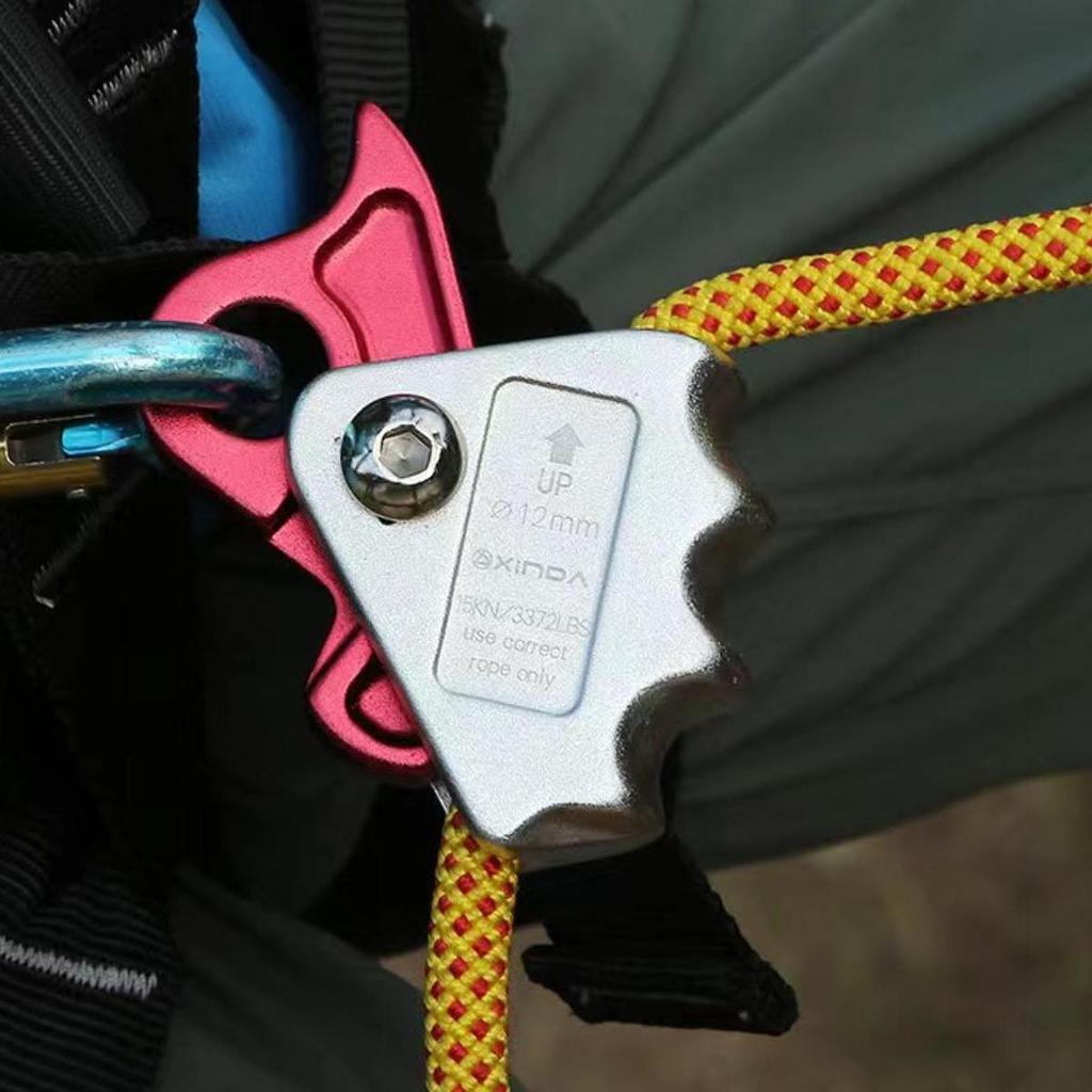 Climbing Rope Grab Abseiling Device Rock Climbing Fall Protection for Mountaineering Caving Downhill Rigging Abseiling Rescue