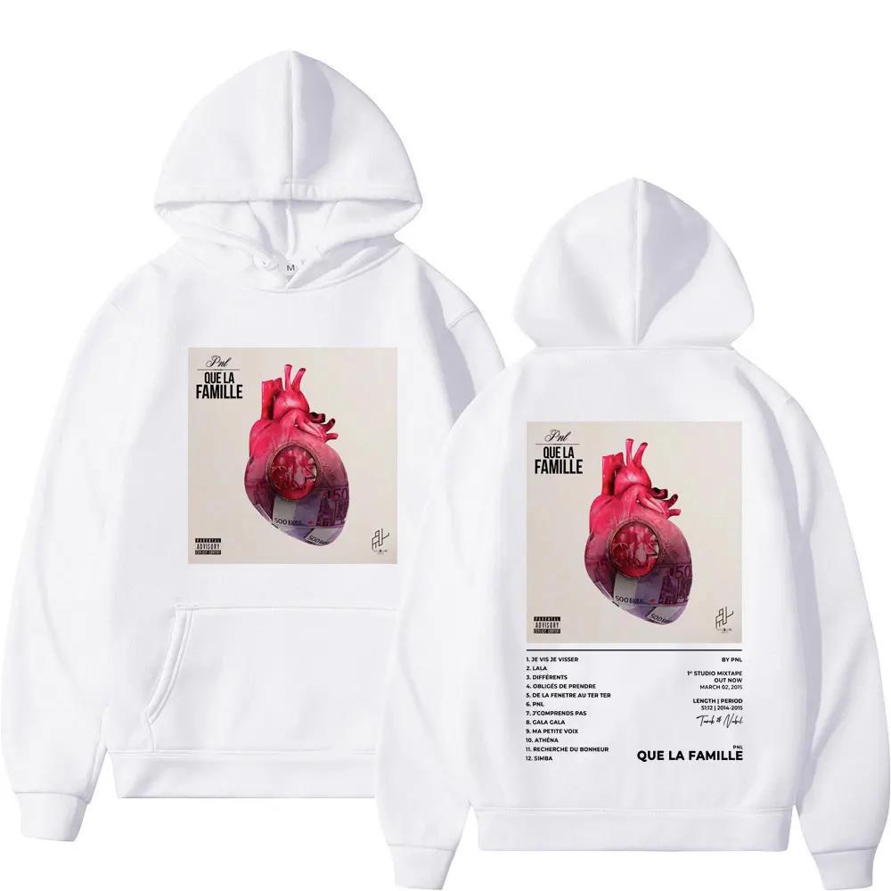 French Rap Group PNL Que La Famille Album Graphic Hoodies Unisex Hip Hop Trend Sweatshirts High Street Fashion Loose Pullovers