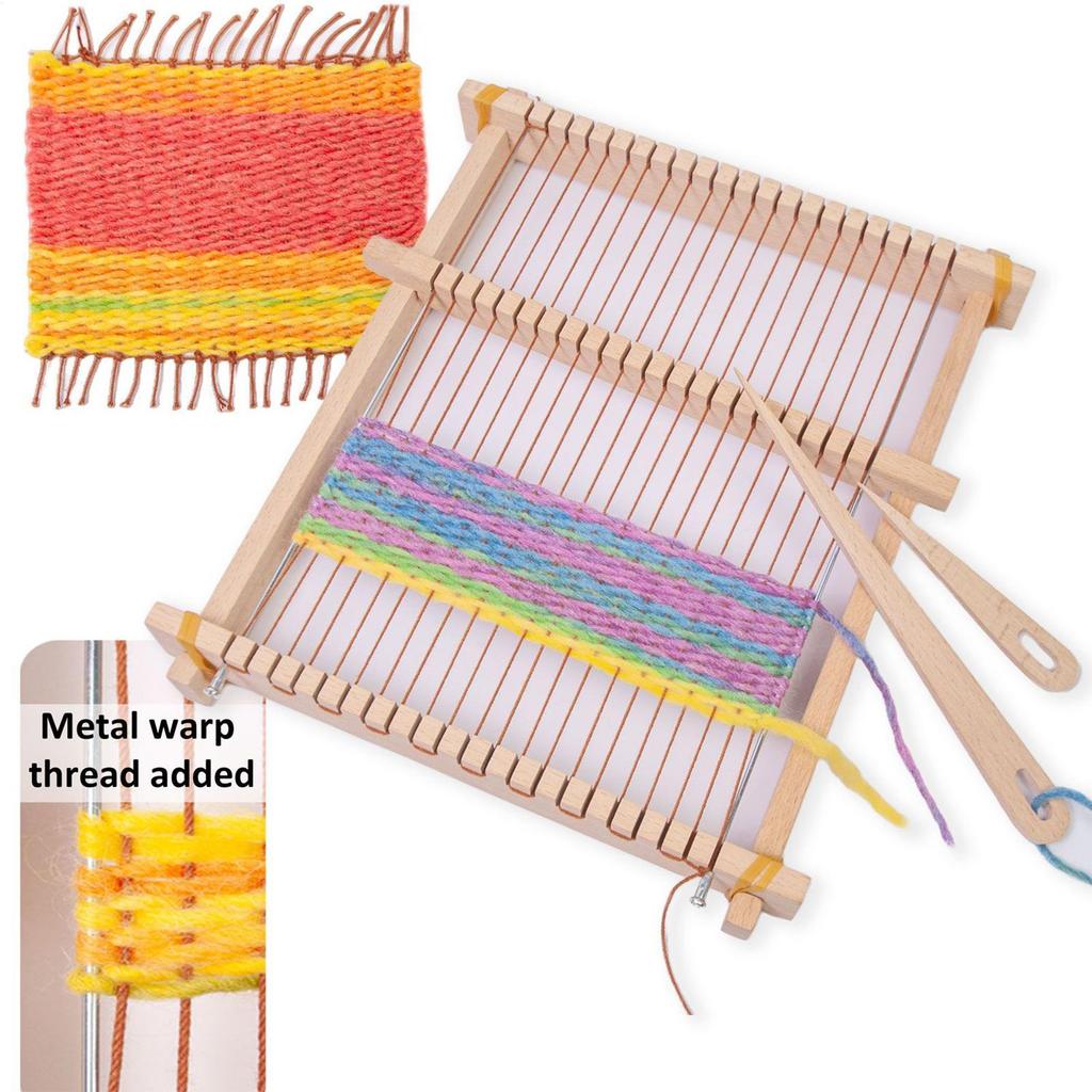 Weaving Craft Kit Wooden Weaving Set For Beginner Reusable Yarn Knitting Tools Lightweight Hand-Knit Machine For Beginners