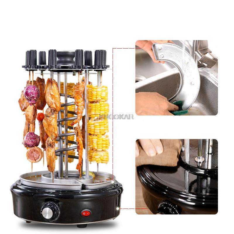 Electric Oven Home Smokeless Grill Automatic Rotating Barbecue Skewer Grilled Kebab Machine 220V