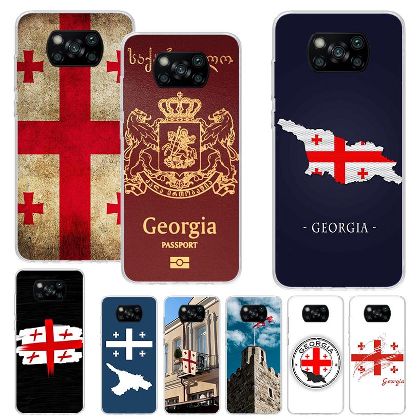 Georgia Flag Phone Case For Xiaomi Poco X3 Nfc X5 X6 X7 Pro F7 Ultra F6 F5 F4 M5S X4 GT M4 M3 F3 Soft Cover Silicone Shell