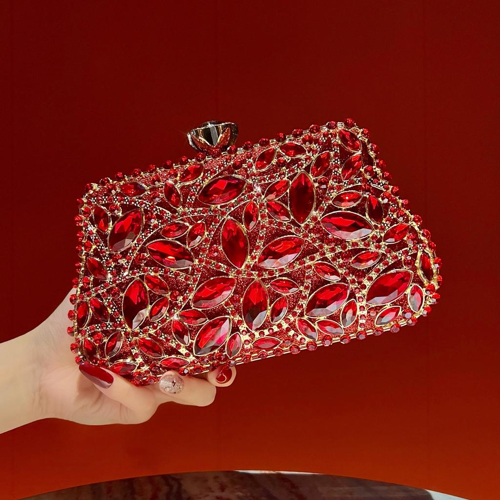 Bolso de Mano con Cuentas Estilo Lujo, Bolso Pequeño de Moda, Bolso de Mano para Mujer con Cuentas, Grabado de Diamantes, Bolso de Noche Sofisticado