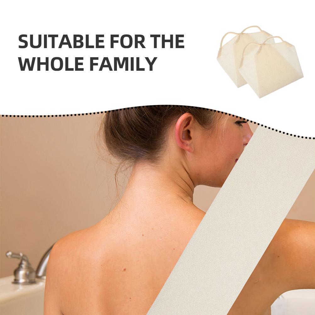 2 Stück Dehnbares Peelingtuch Beige Tiefenreinigendes Körperwaschtuch Exfolierendes Dusch-Loofah-Waschtuch Für Familie