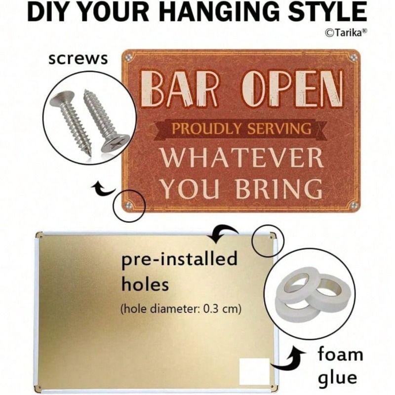Metal Wall Art Sign, Vintage Tin Poster 8x12 Inch, Retro Bar Decoration, Gift for Men