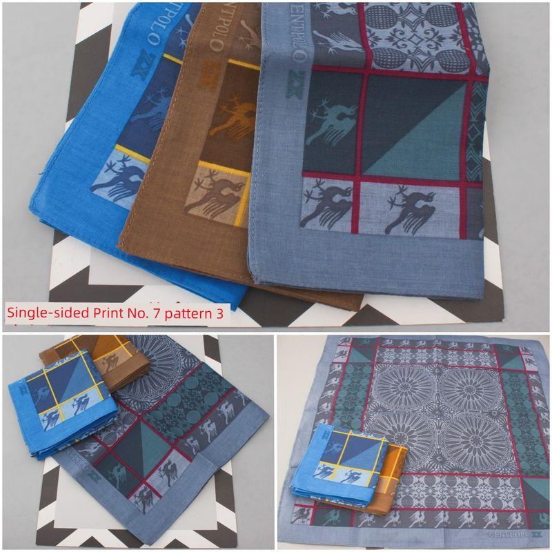 

Односторонняя печать Мужской носовой платок из чистого хлопка Модный хлопковый ретро-носовой платок Квадратное полотенце Деловой мужской Подарочный набор из 3 штук Single-sided Print No. 7 pattern 3