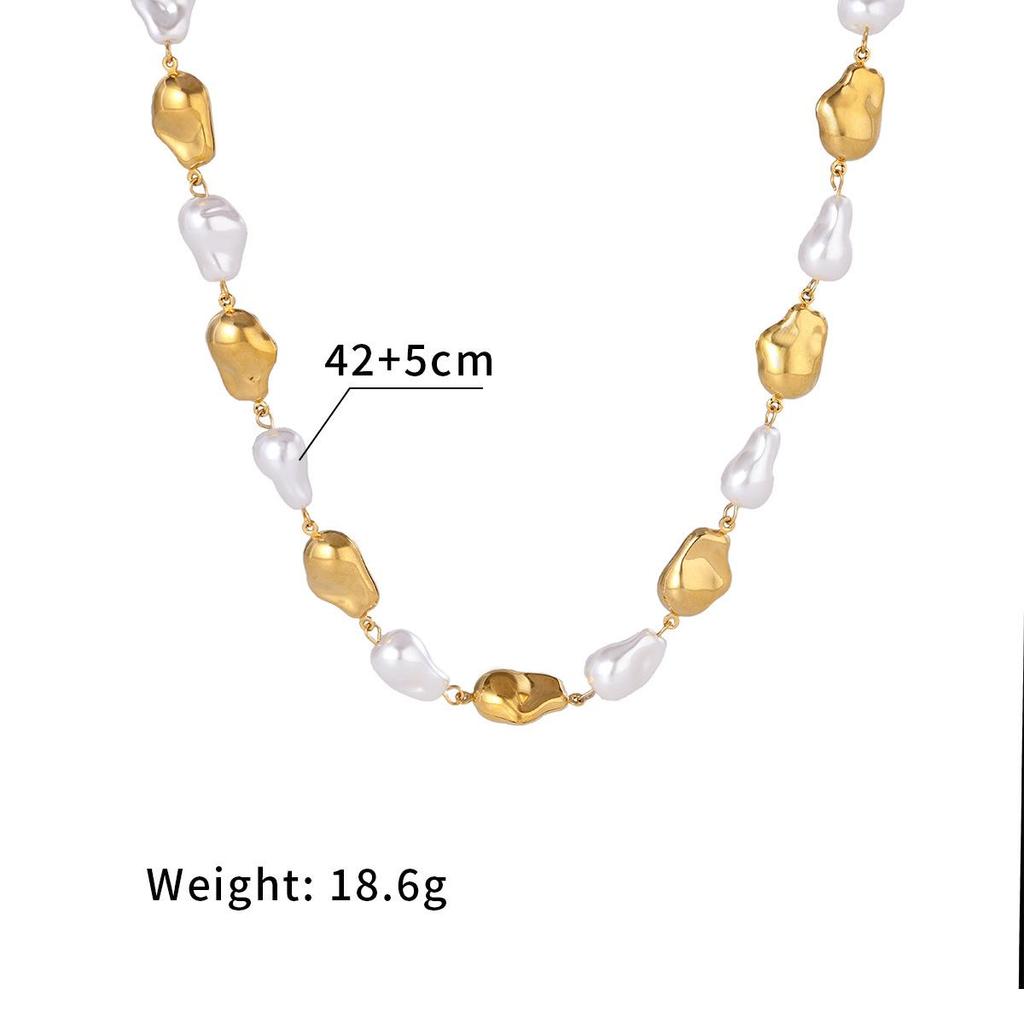 Girocollo di Perle Barocche: Collana Minimalista in Metallo con Stile Europeo e Americano di Tendenza